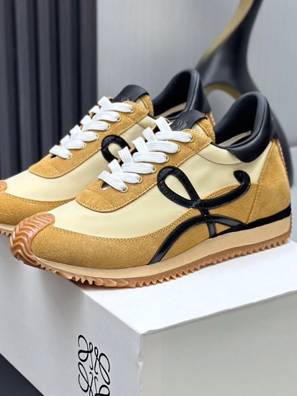 Women’s Athletic Sneakers in Mustard and Black